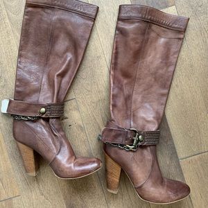 Italian high-heel leather boots